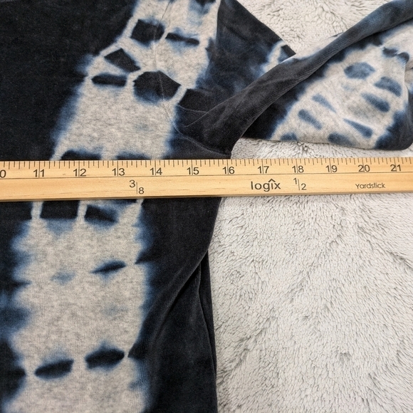 Allsaints Bodysuit Women's 6 Blue Ink Gray Marl Raffi Velvet Tie Dye Teddy  - Picture 4 of 9